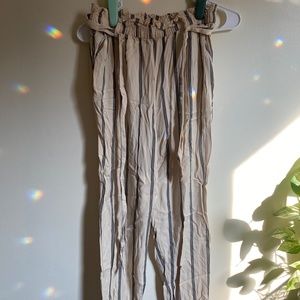 h&m striped paperbag pants